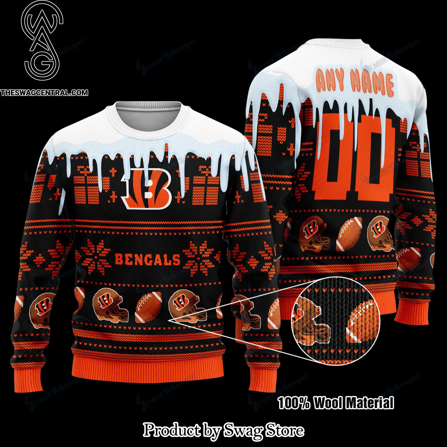 Cincinnati Bengals Unisex Ugly Christmas Wool Knitted Sweater