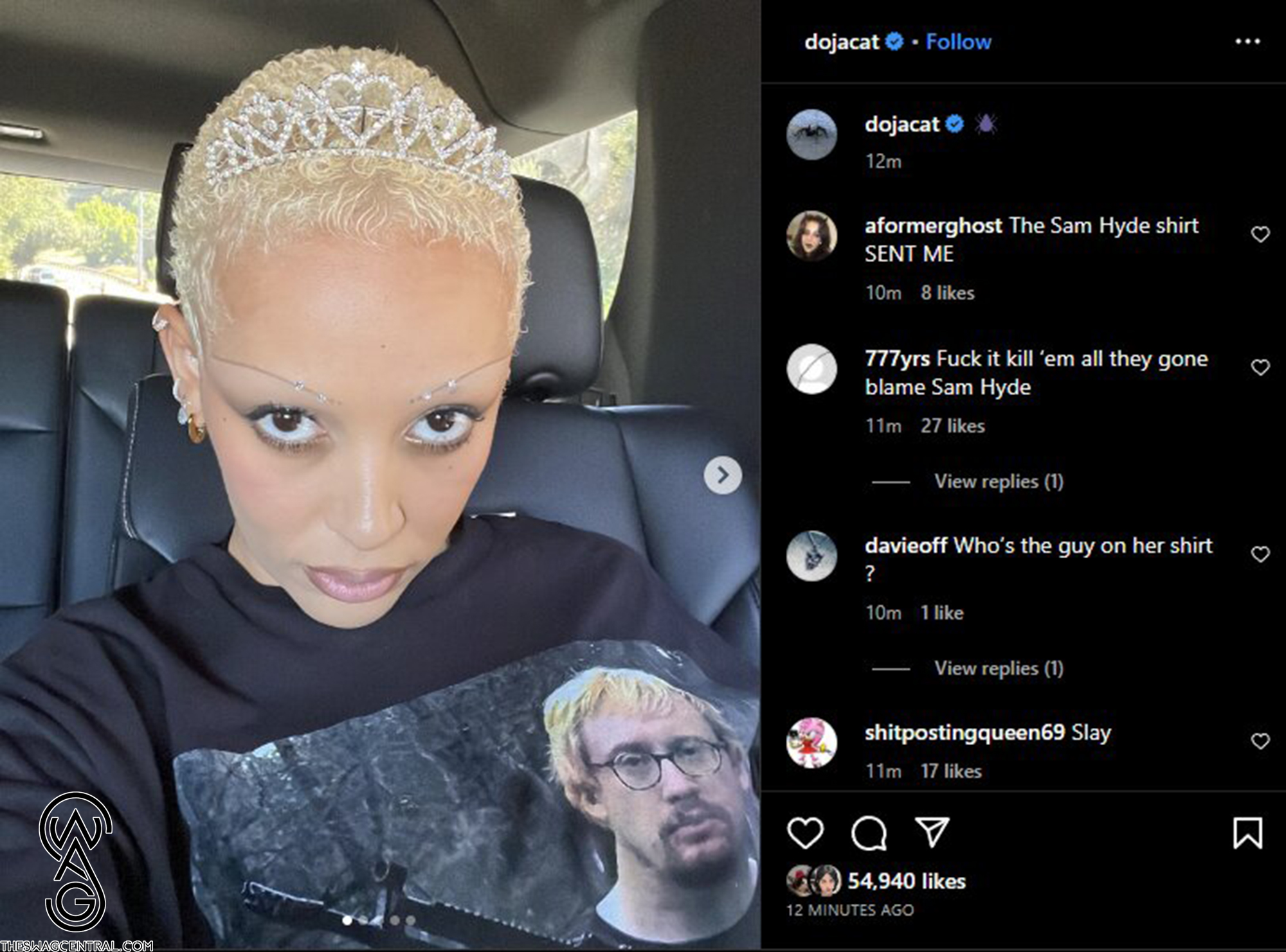 Doja Cat Sparks Controversy and Conversation as She Flaunts Sam Hyde Shirt in Latest Photo