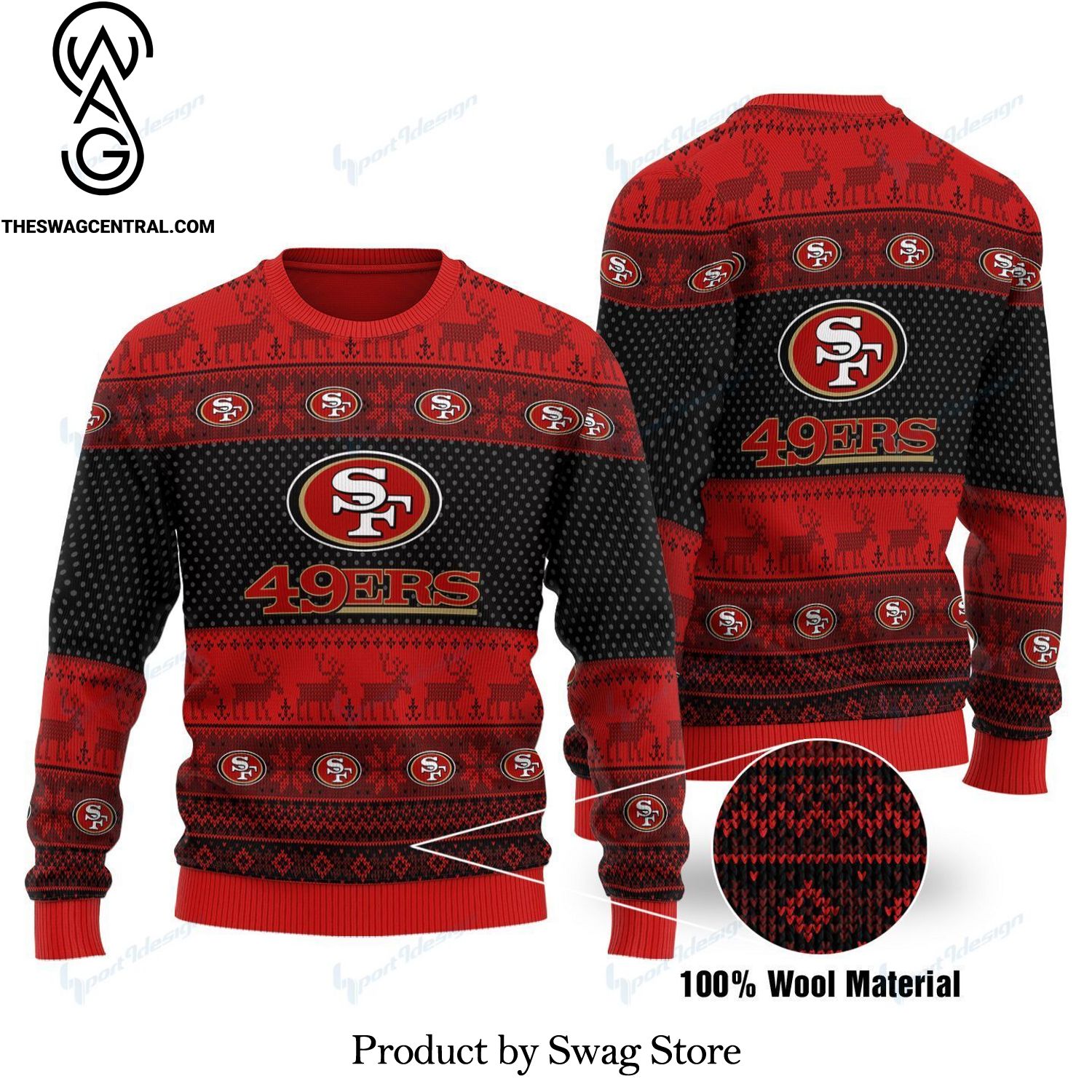 San Francisco 49ers Unisex Ugly Christmas Sweater