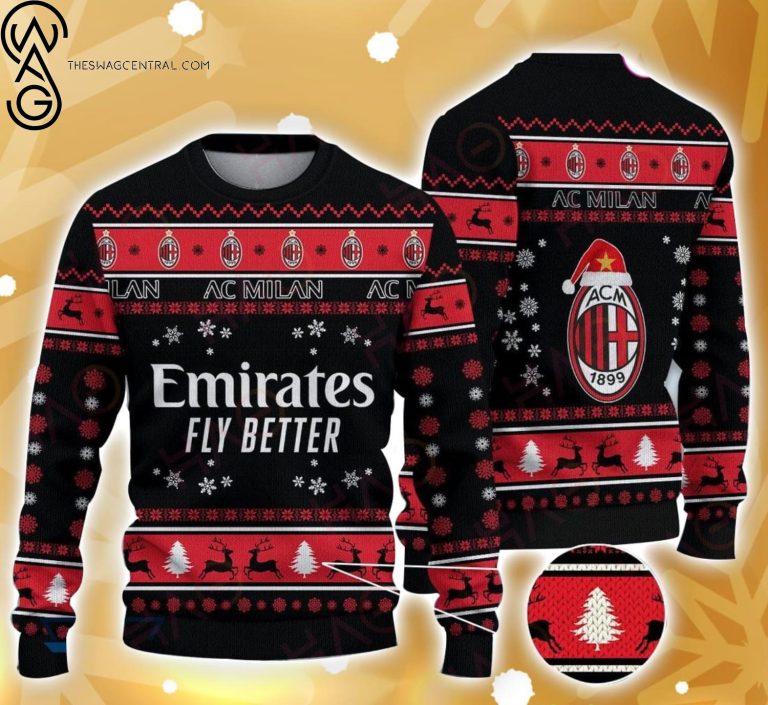 AC Milan Full Printed Ugly Christmas Holiday Sweater