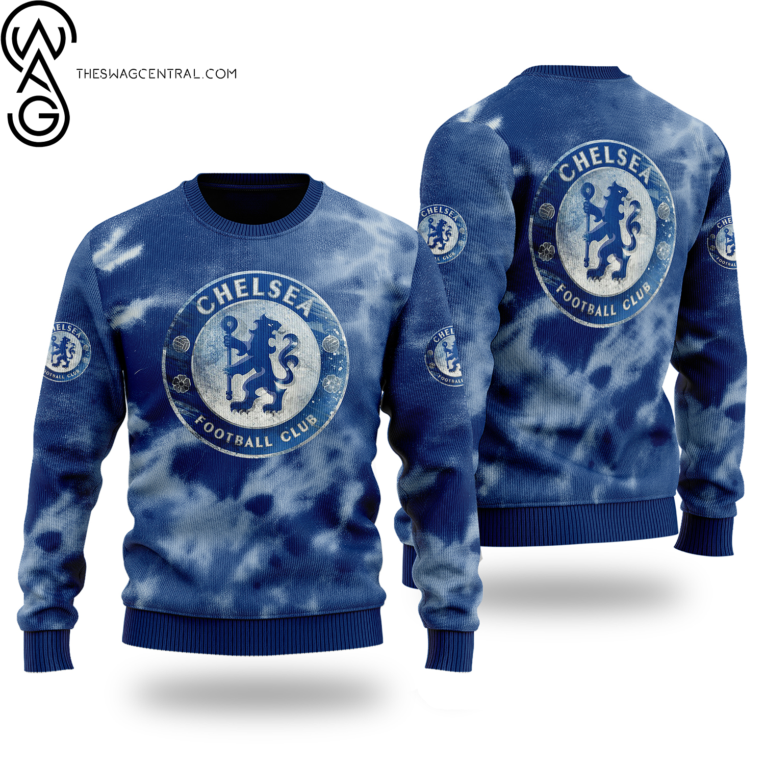 Chelsea F.C. Full Printed Ugly Christmas Holiday Sweater