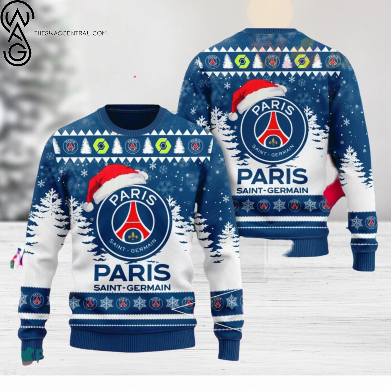 Paris Saint Germain Unisex Ugly Christmas Wool Knitted Sweater