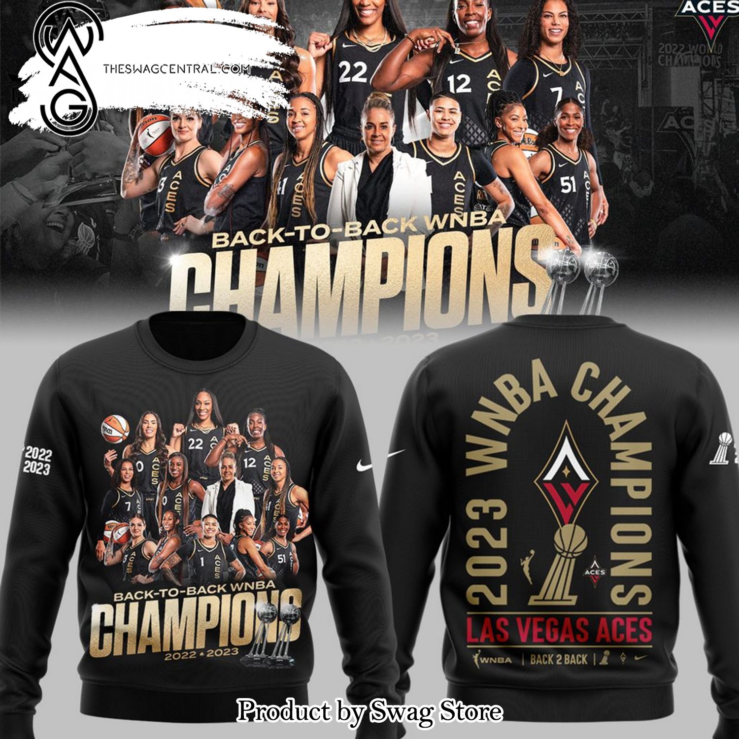 Back To Back WNBA Champipons 2022 – 2023 Las Vegas ACES Ugly Christmas Wool Knitted Sweater