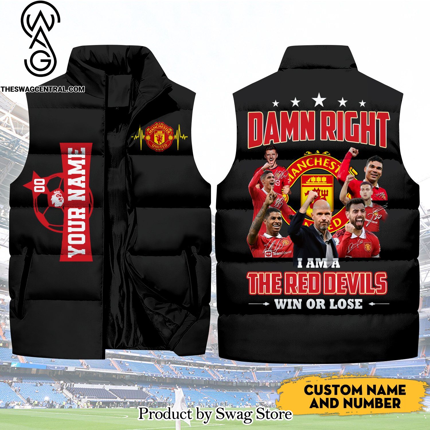 Damn Right I Am The Red Devils Manchester United And Number Classic Sleeveless Jacket