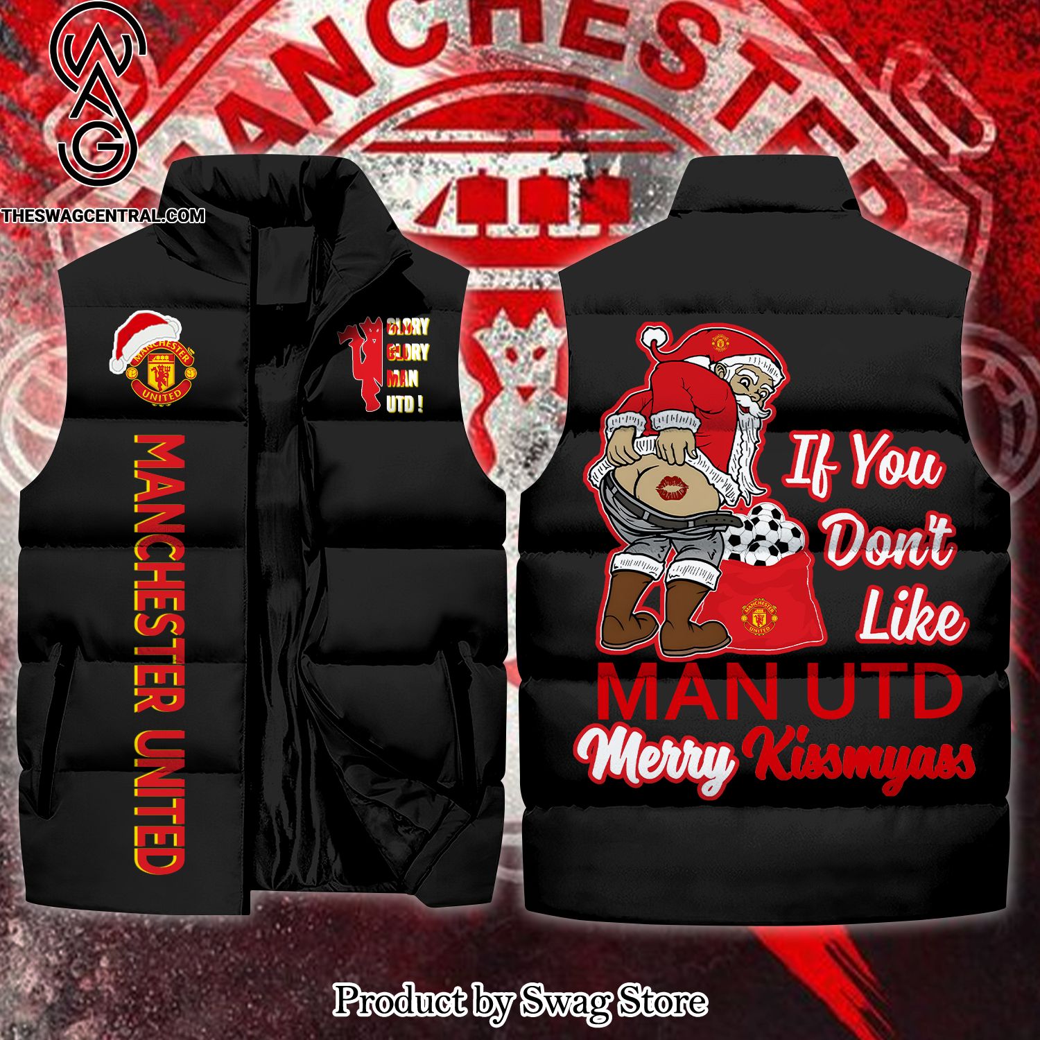 English Premier League Manchester United Christmas Unisex Sleeveless Jacket