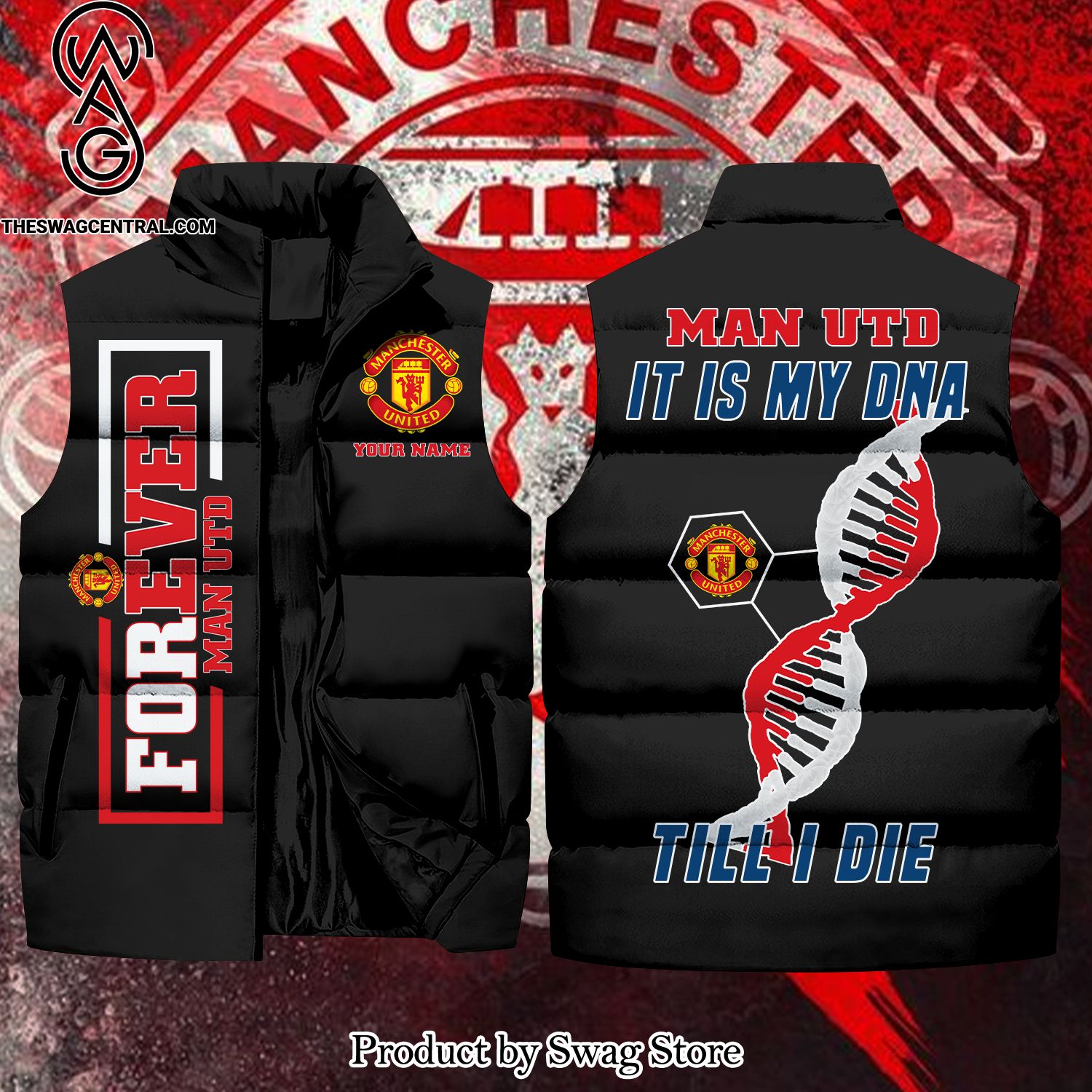 English Premier League Manchester United It Is My DNA Till I Die Unisex Sleeveless Jacket