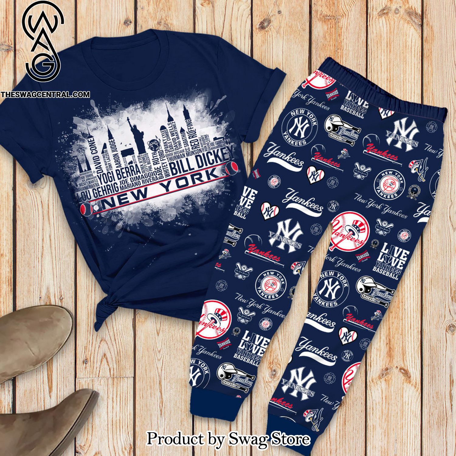 MLB New York Yankees Classic Full Print Pyjamas Set