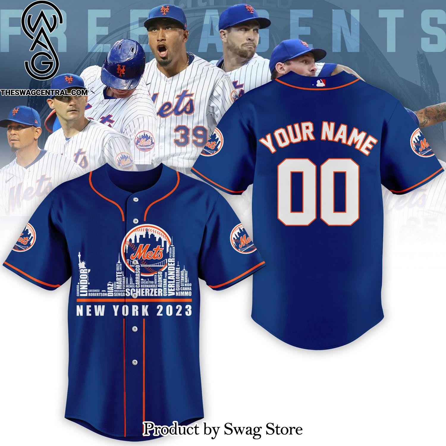 New York Mets High Fashion Full Printing Baseball Jersey