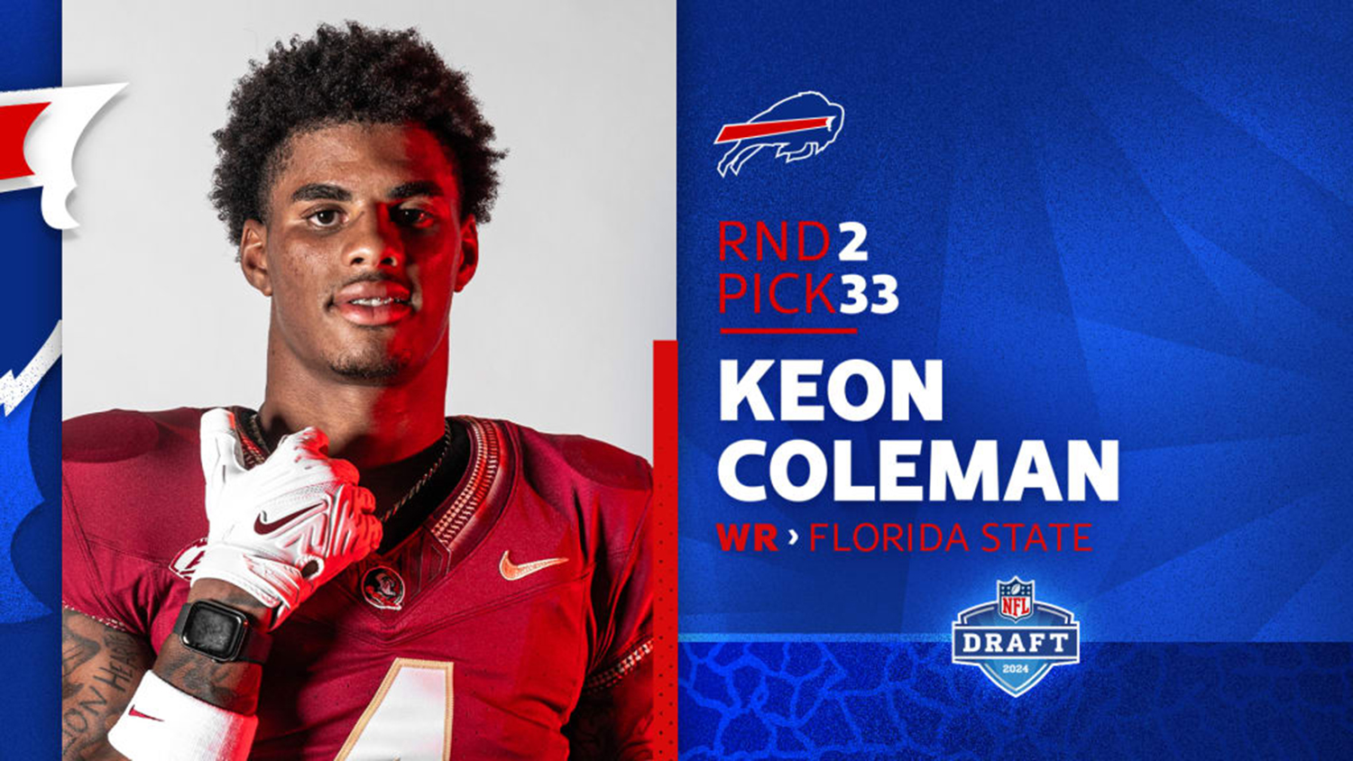 Bills Snag FSU's Keon Coleman in Round 2 of NFL Draft