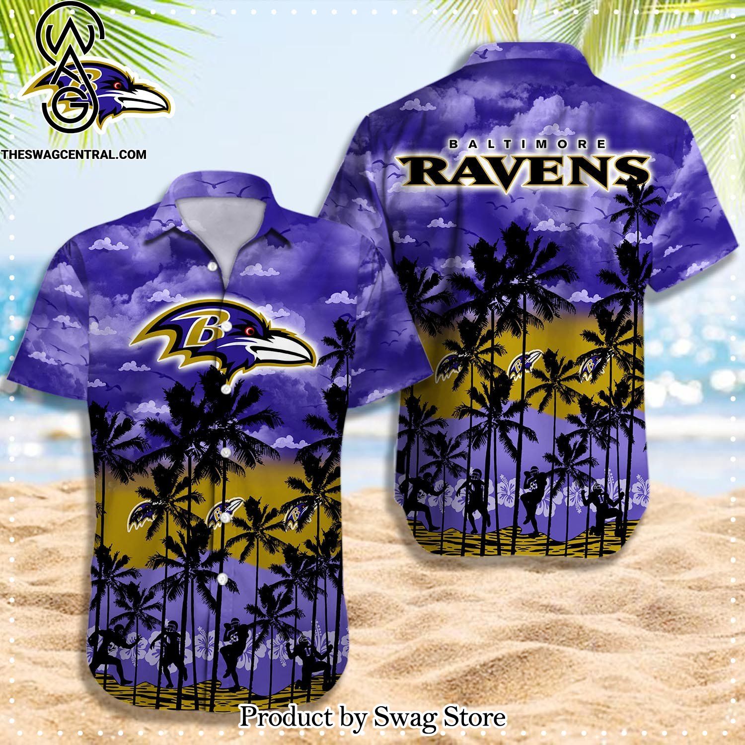Baltimore Ravens NFL Hot Fashion 3D Hawaiian Shirt And Shorts Set
