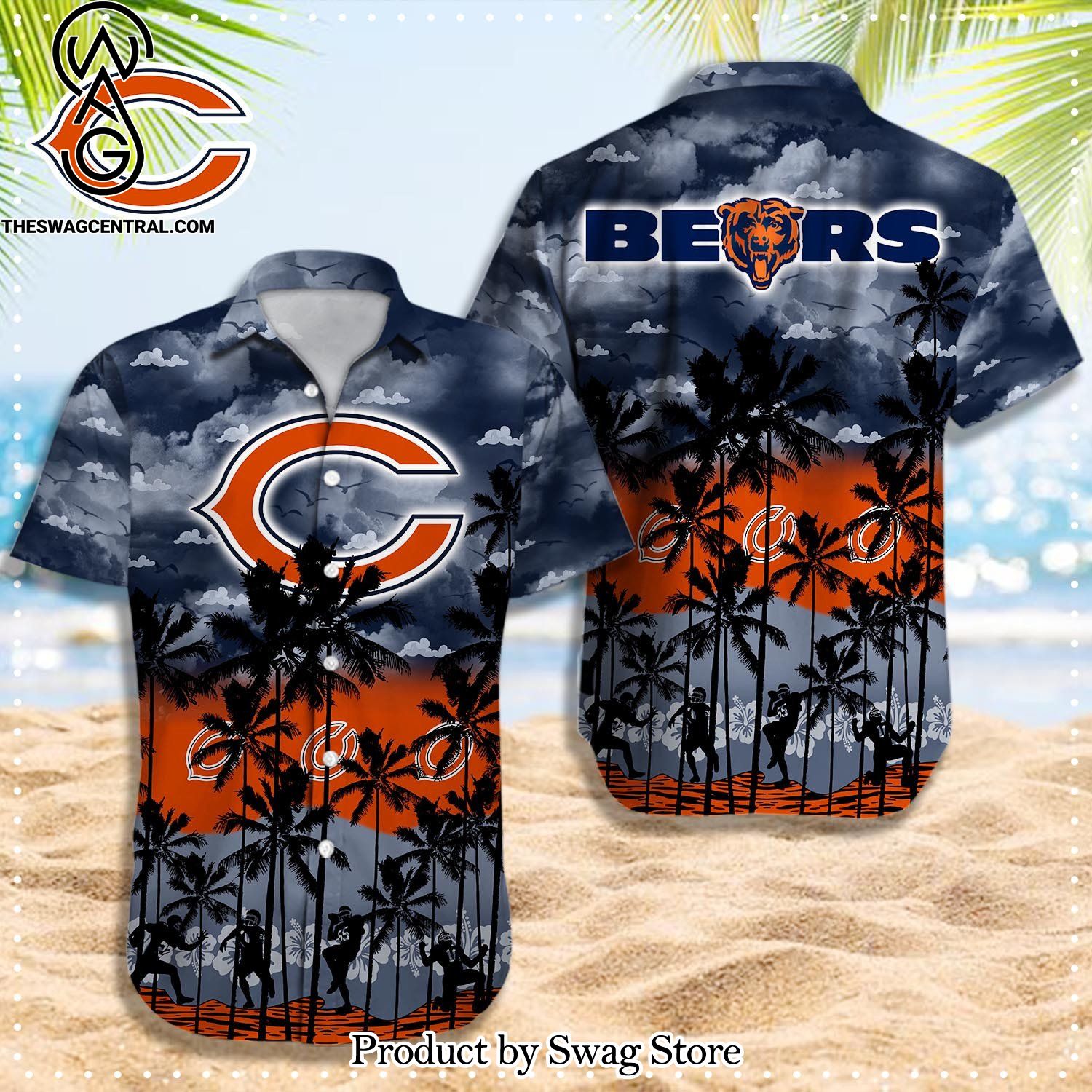 Chicago Bears NFL Street Style All Over Print Hawaiian Shirt And Shorts Set