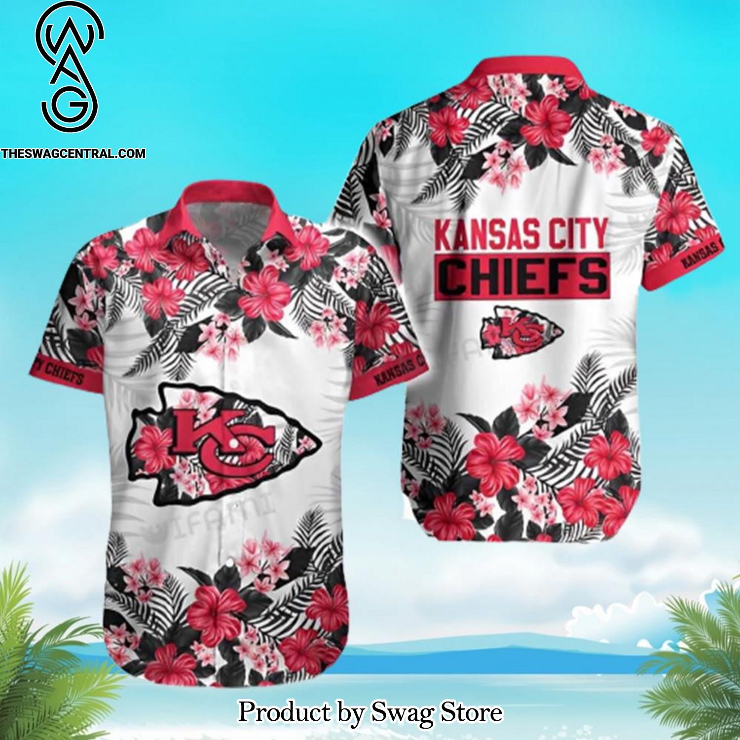 Chiefs Tropical Floral Pattern Kansas City Chiefs Gift NFL All Over Print Classic Hawaiian Shirt And Shorts Set