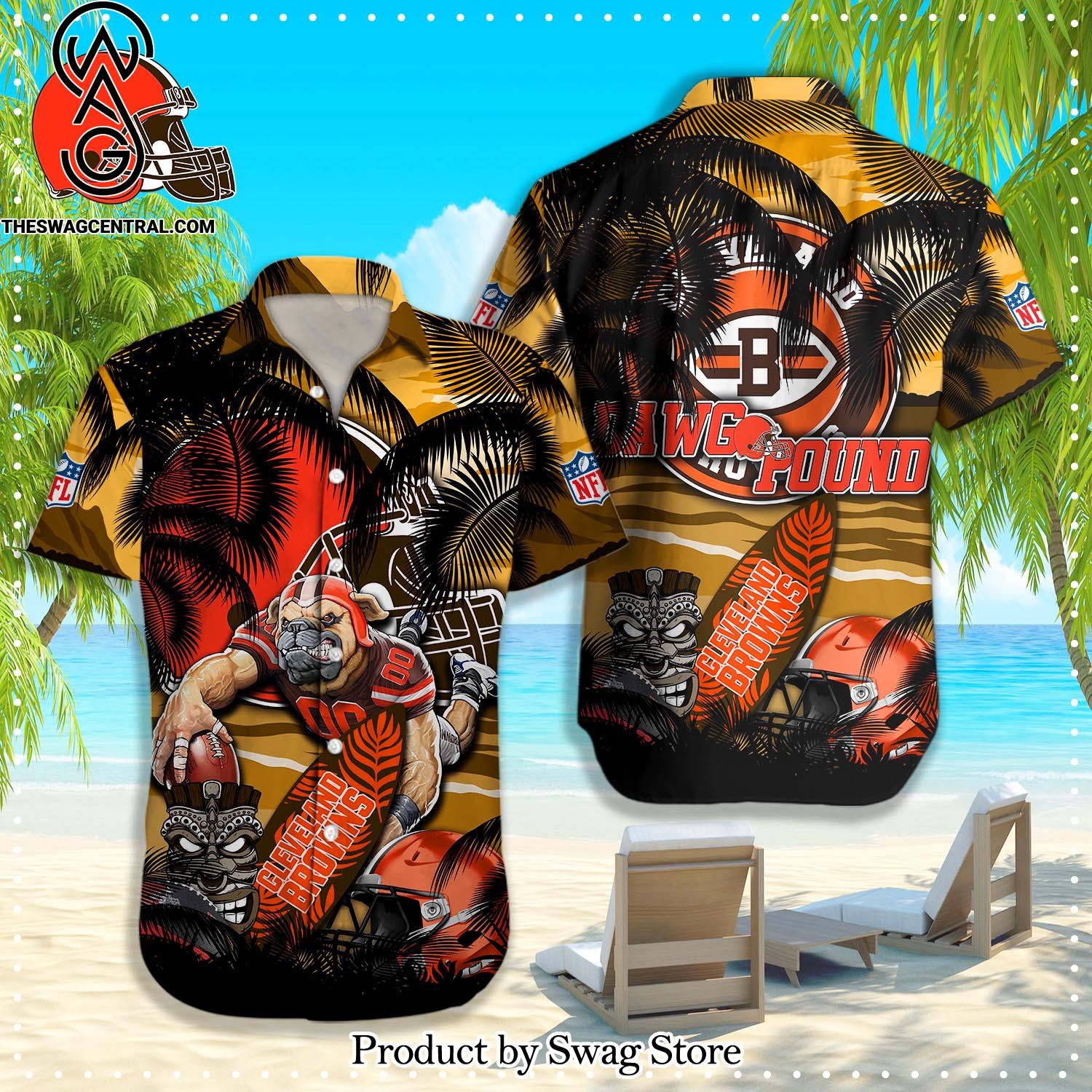 Cleveland Browns NFL Pattern 3D Hawaiian Shirt And Shorts Set