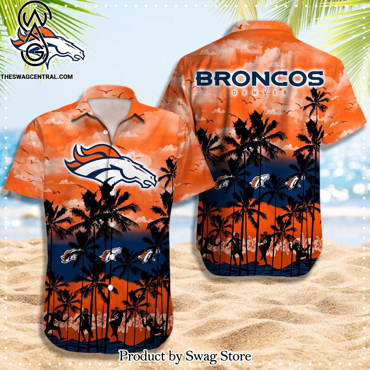 Denver Broncos NFL Classic All Over Printed Hawaiian Shirt And Shorts Set