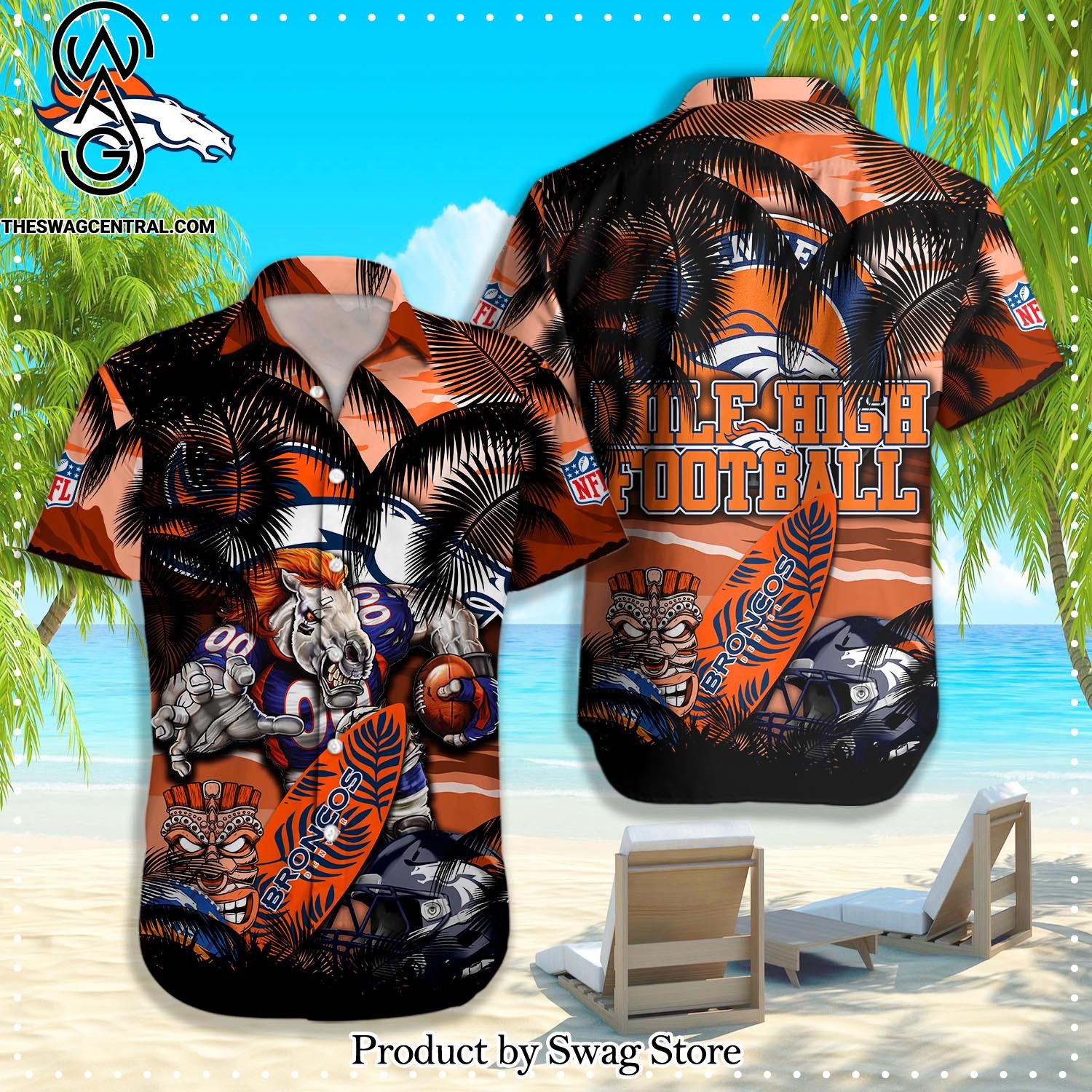 Denver Broncos NFL High Fashion Full Printing Hawaiian Shirt And Shorts Set
