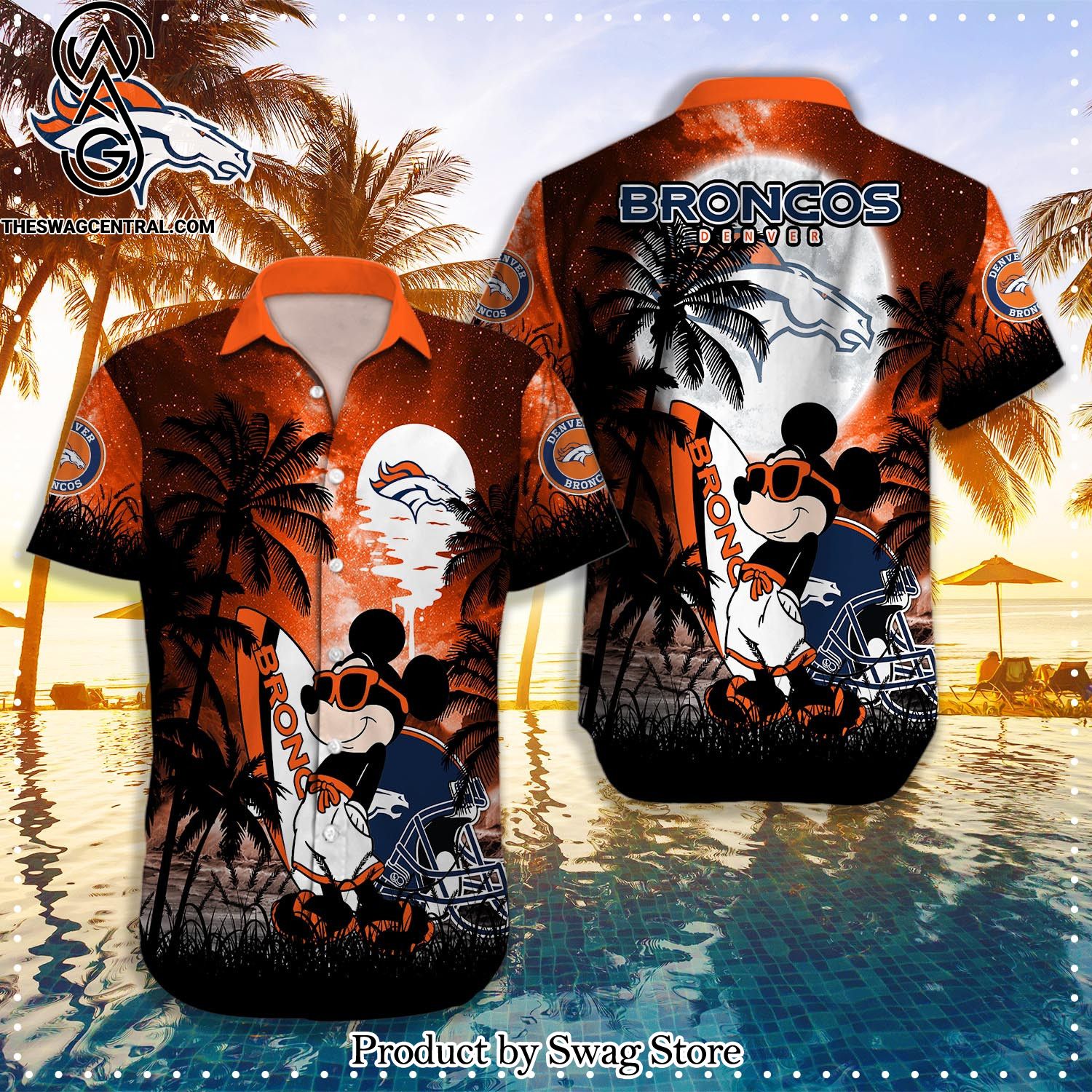 Denver Broncos NFL Hot Outfit Hawaiian Shirt And Shorts Set