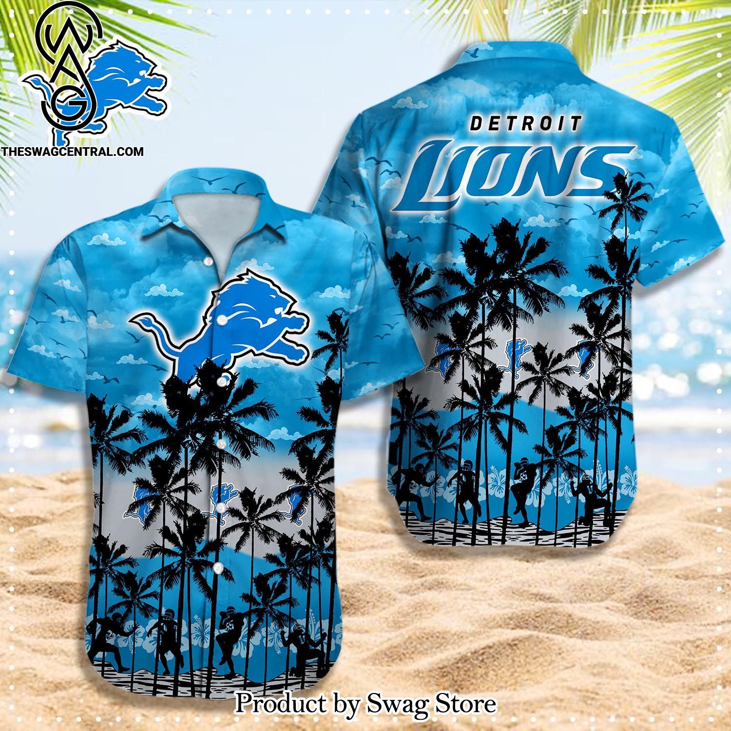 Detroit Lions NFL Awesome Outfit Hawaiian Shirt And Shorts Set