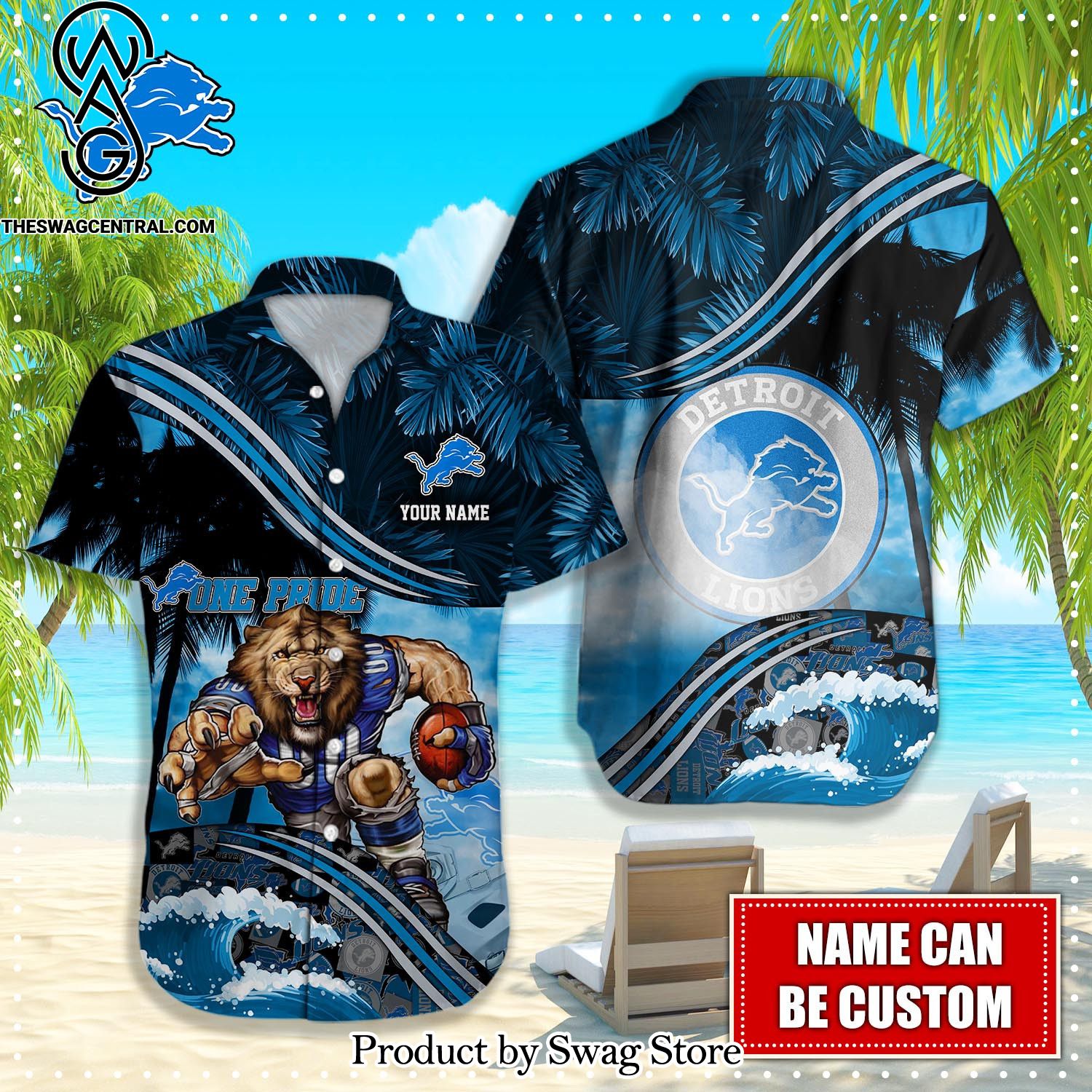 Detroit Lions NFL For Fans 3D Hawaiian Shirt And Shorts Set