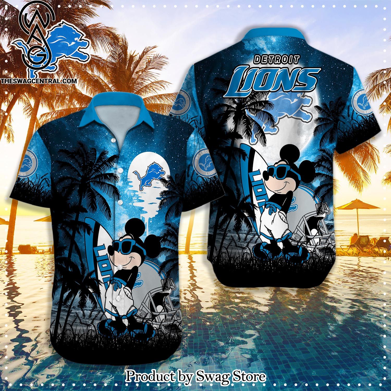 Detroit Lions NFL New Fashion Hawaiian Shirt And Shorts Set