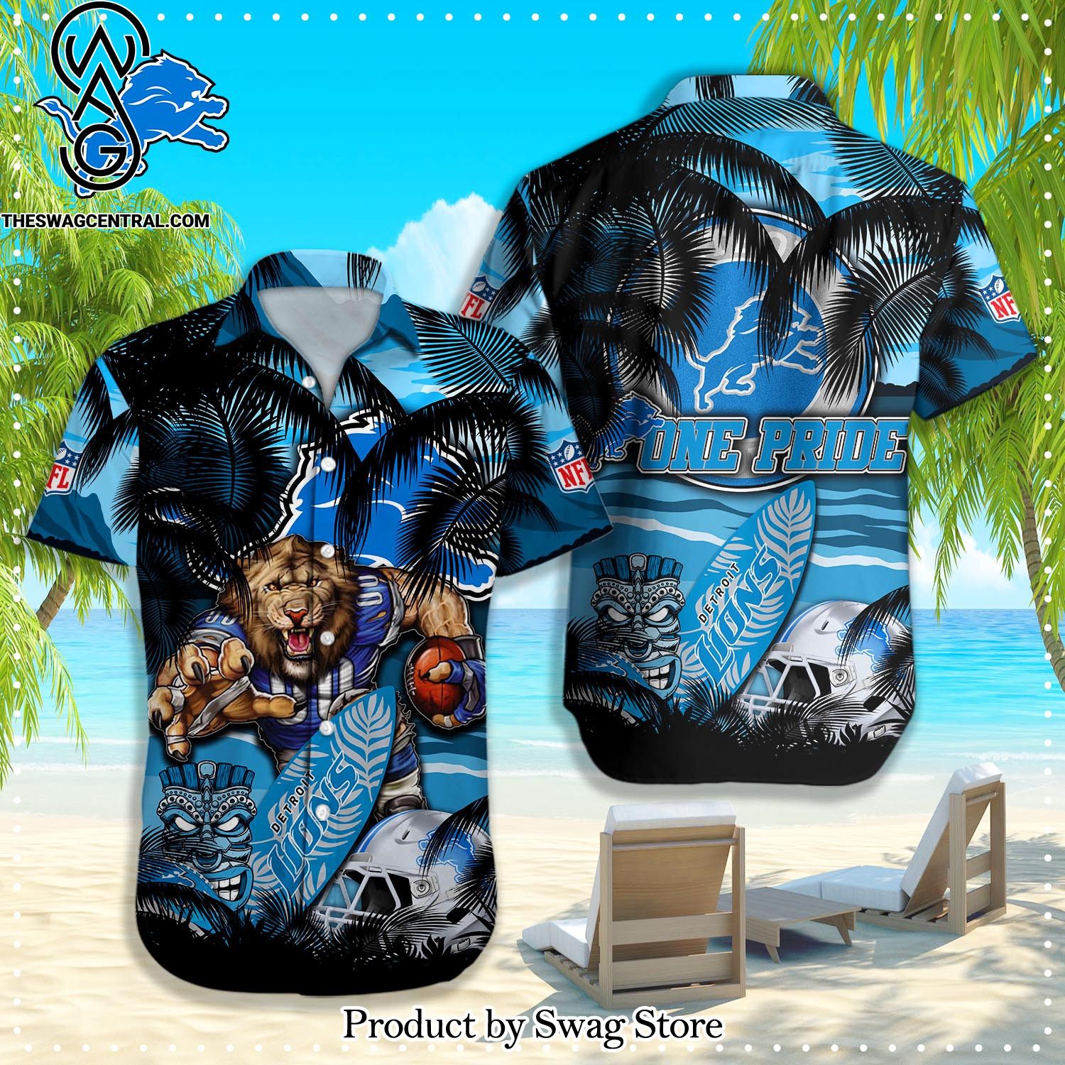 Detroit Lions NFL New Version Hawaiian Shirt And Shorts Set