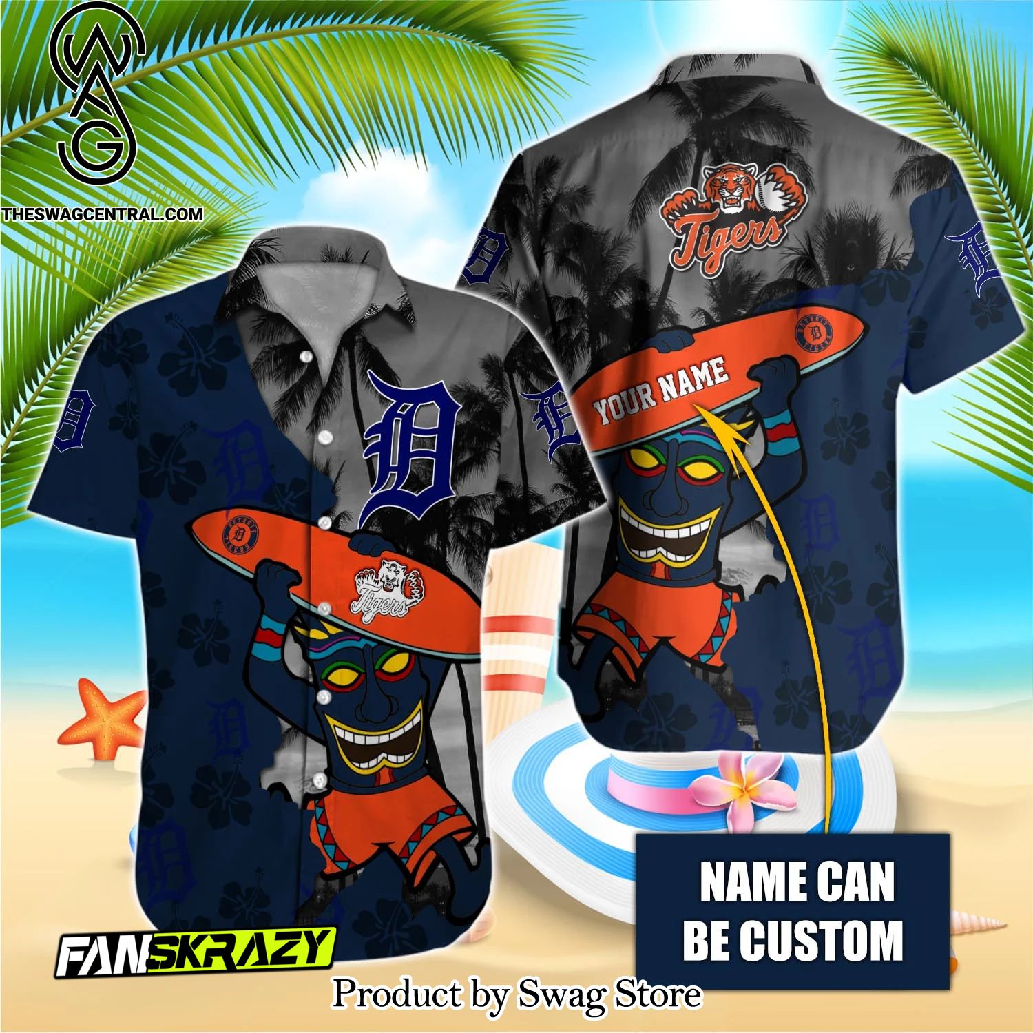 Detroit Tigers MLB Street Style Hawaiian Shirt And Shorts Set