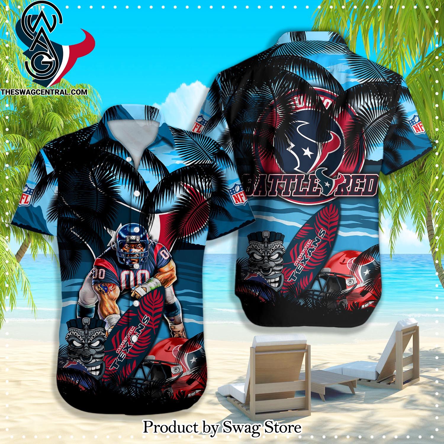 Houston Texans NFL Full Printed Hawaiian Shirt And Shorts Set