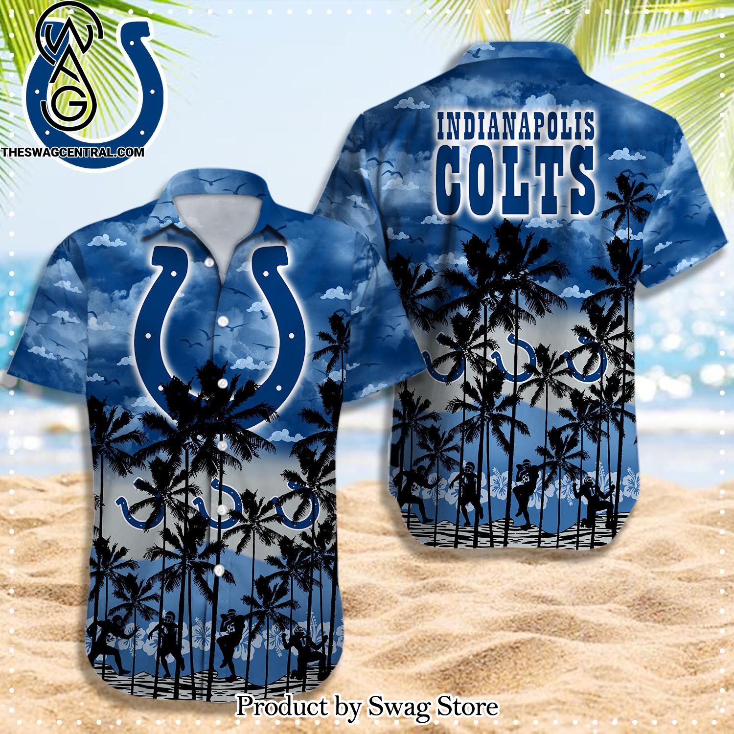 Indianapolis Colts NFL Classic Full Printed Hawaiian Shirt And Shorts Set